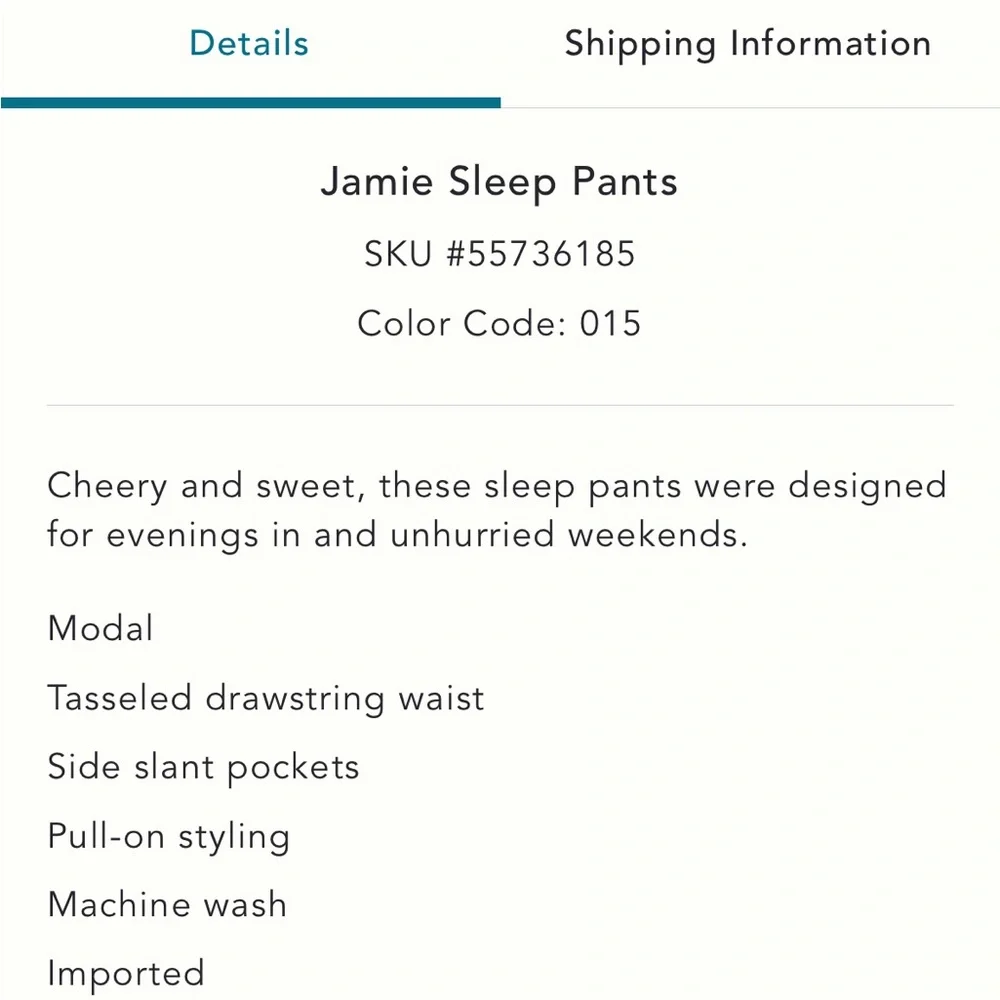 Anthropologie Jamie Sleep Pants with Tassel Tie, Size Medium - Picture 8 of 15